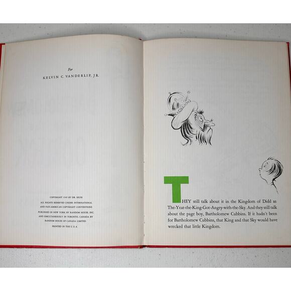 Dr Seuss Bartholomew and the Oobleck First Edition 1949, Hardcover Rare - Picture 2 of 4